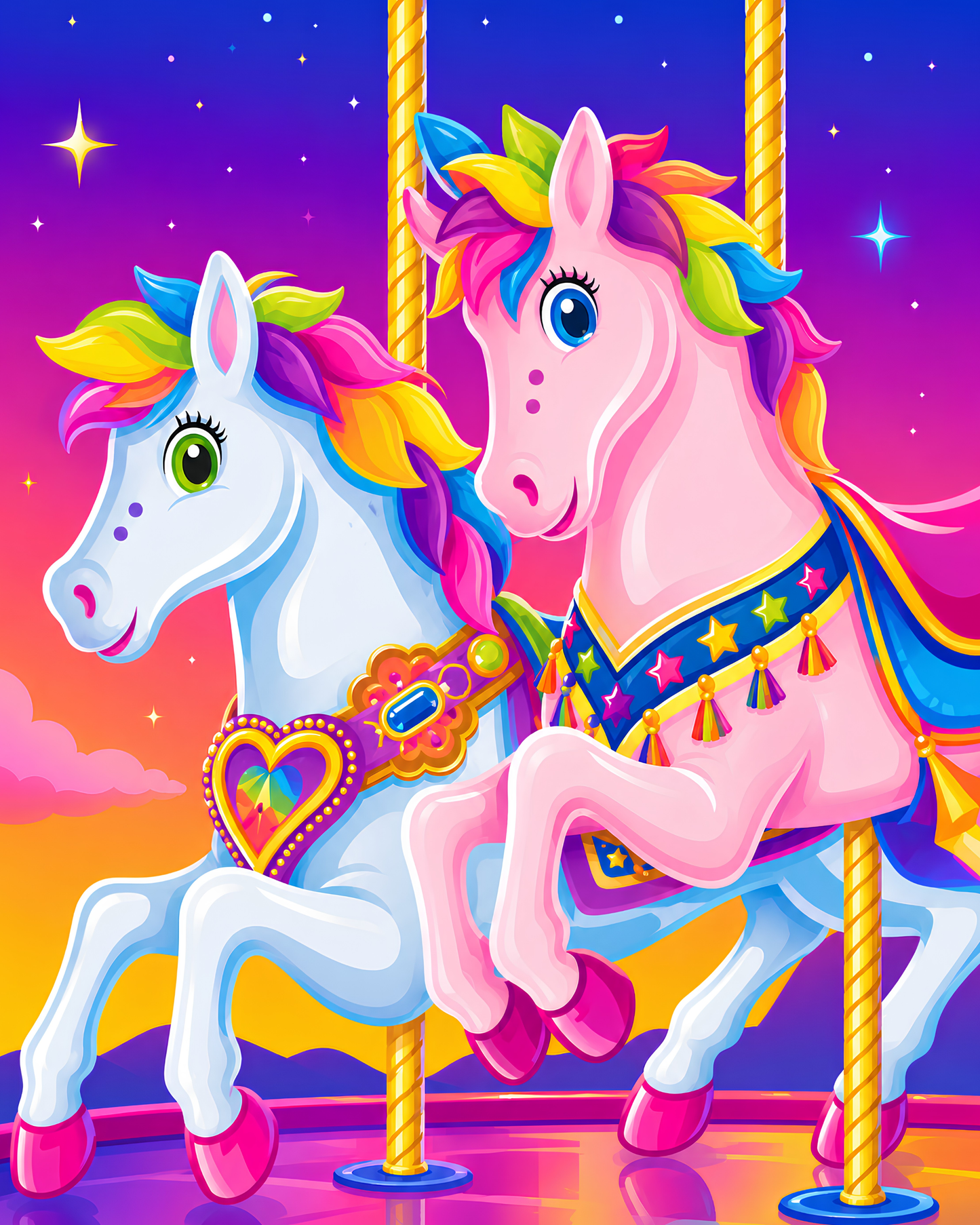 Unicorn Carnival- Diamond Art Kit (40x50cm, Square Drill)