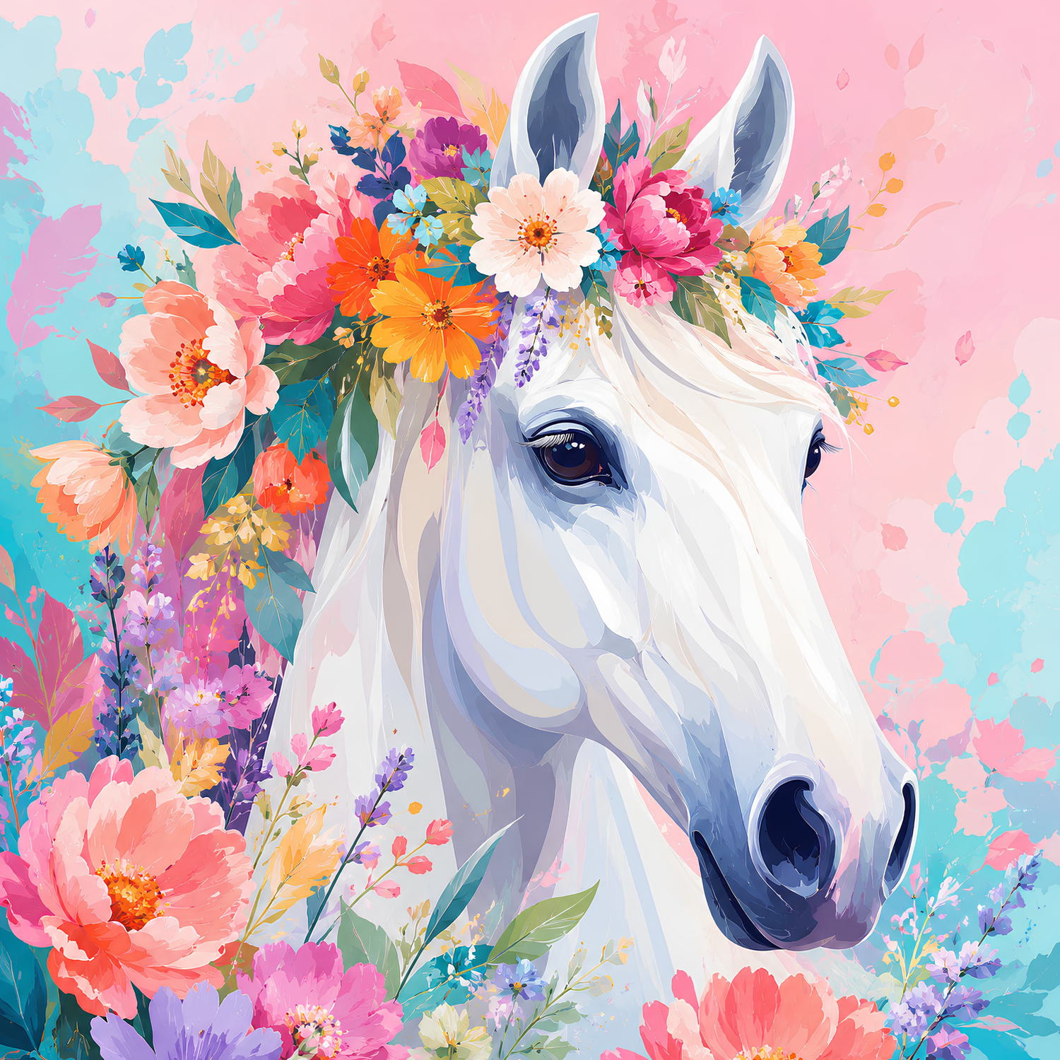 Unicorn Wishes- Diamond Art Kit (50x50cm, Square Drill)