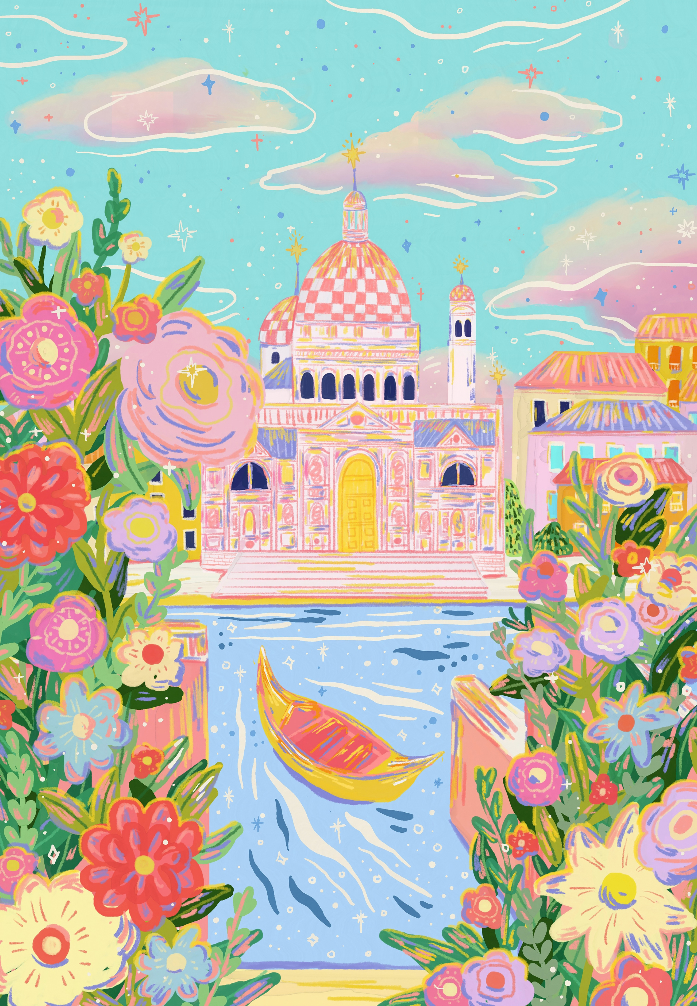 Venice by Ziyi Studio- Diamond Art Kit (45x65cm Square Drill) Hand Rendered