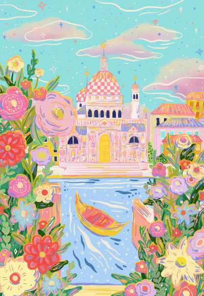 Venice by Ziyi Studio- Diamond Art Kit (45x65cm Square Drill) Hand Rendered