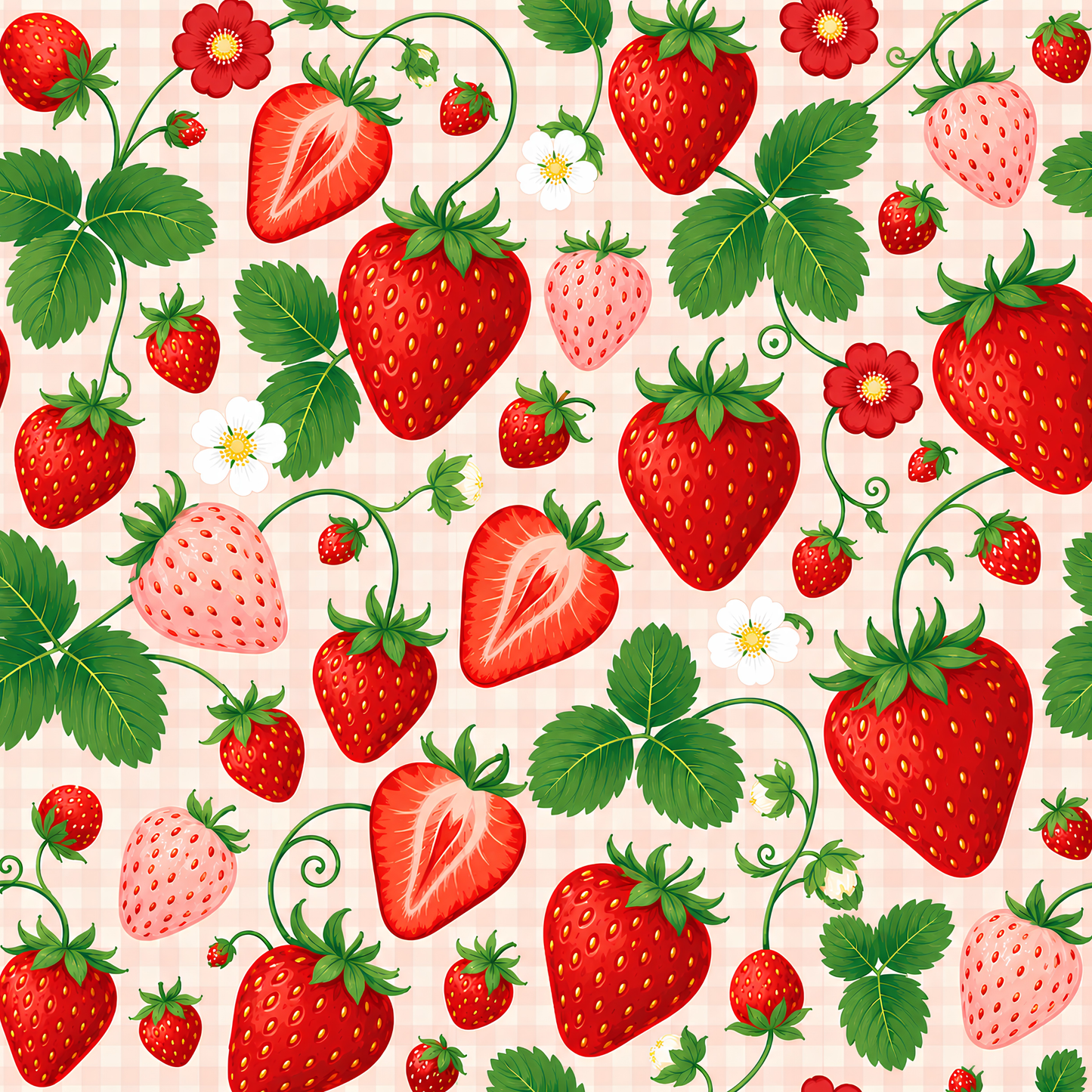 Vintage Strawberry Patch- Diamond Art Kit (40x40cm, Round Drill)