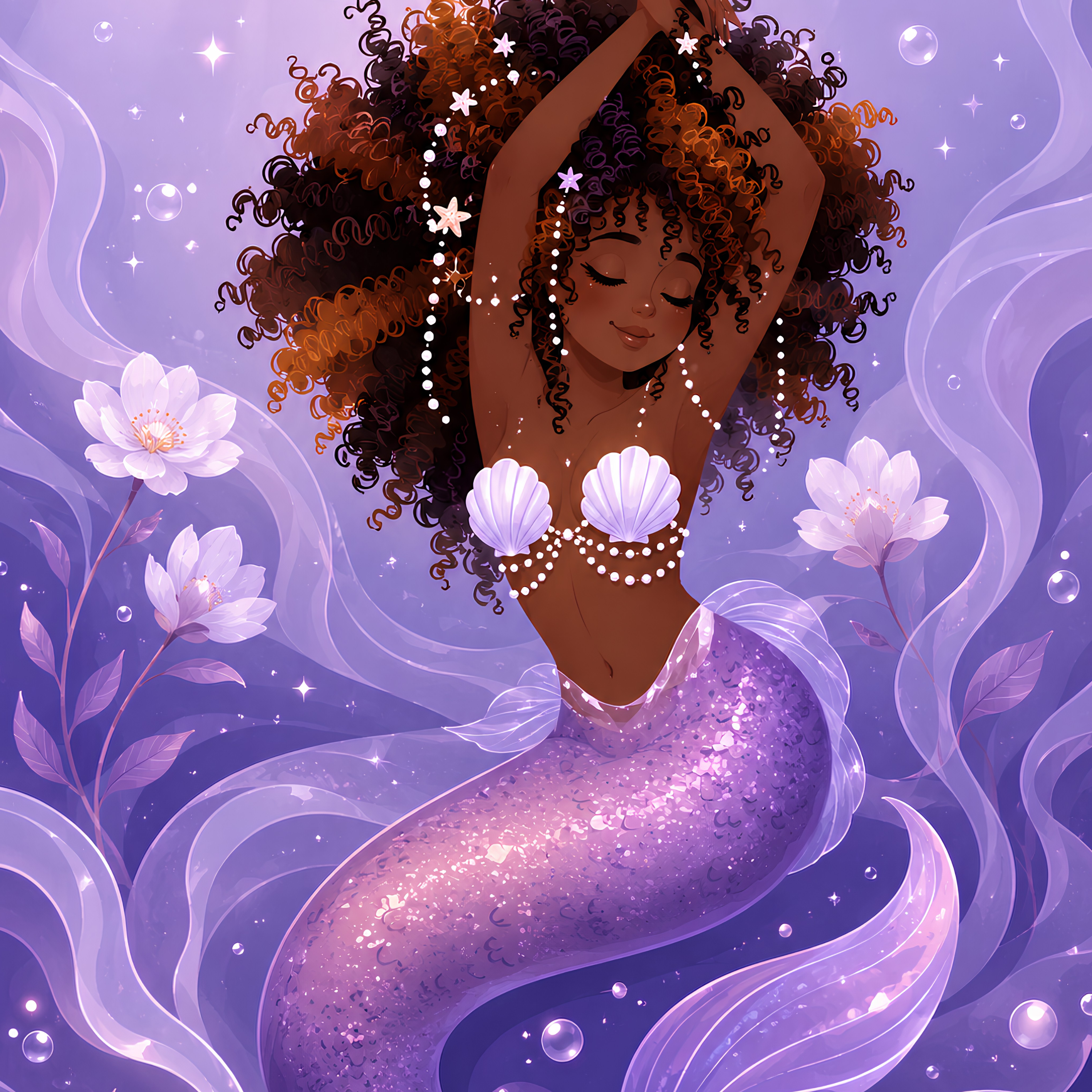 Violet Pearl Cove- Diamond Art Kit (50x70cm, Square Drill)