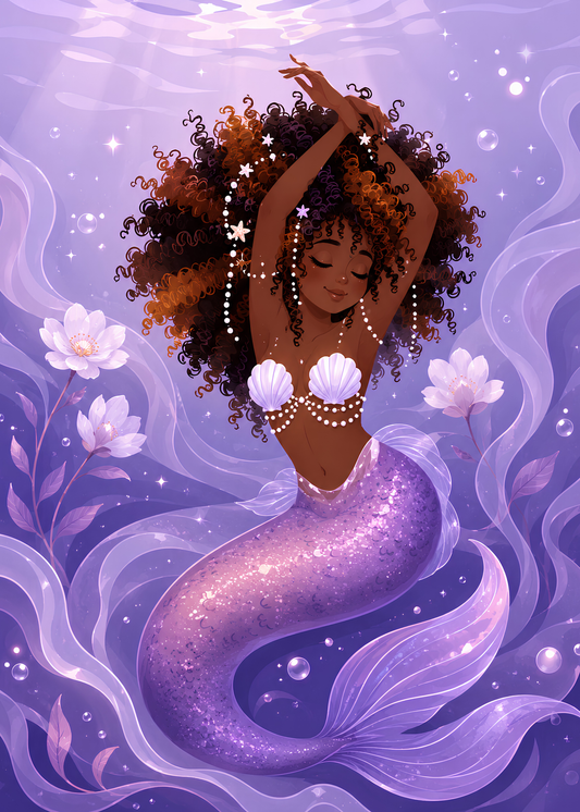 Violet Pearl Cove- Diamond Art Kit (50x70cm, Square Drill)