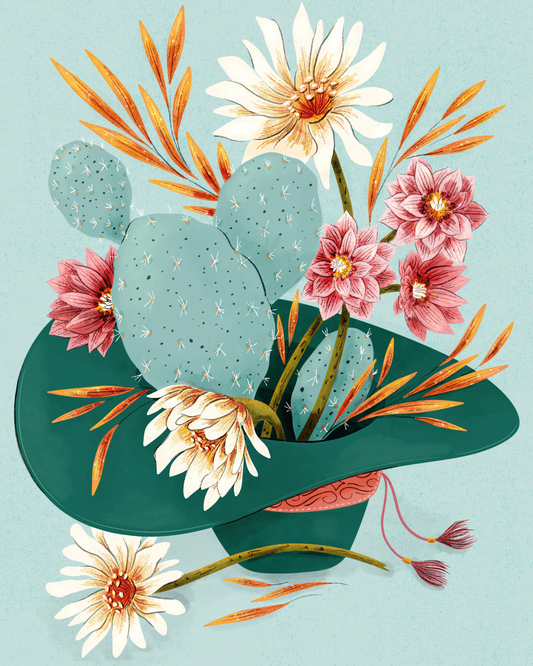 Western Wildflower Hat by Molly Marie Pea- Diamond Art Kit (40x50cm)
