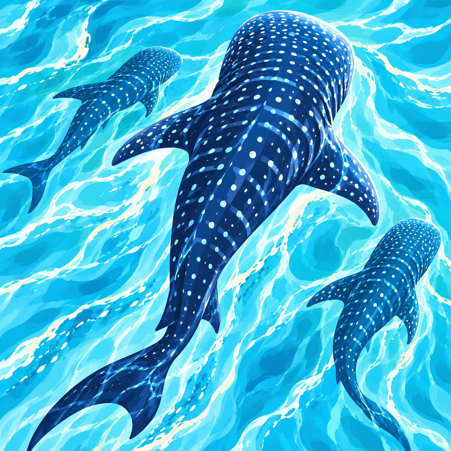Whale Shark Wanderers- Diamond Art Kit (50x50cm, Square Drill)