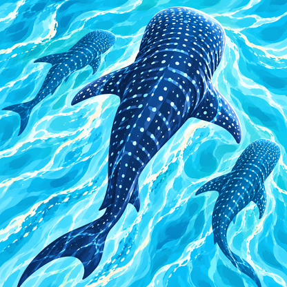 Whale Shark Wanderers- Diamond Art Kit (50x50cm, Square Drill)