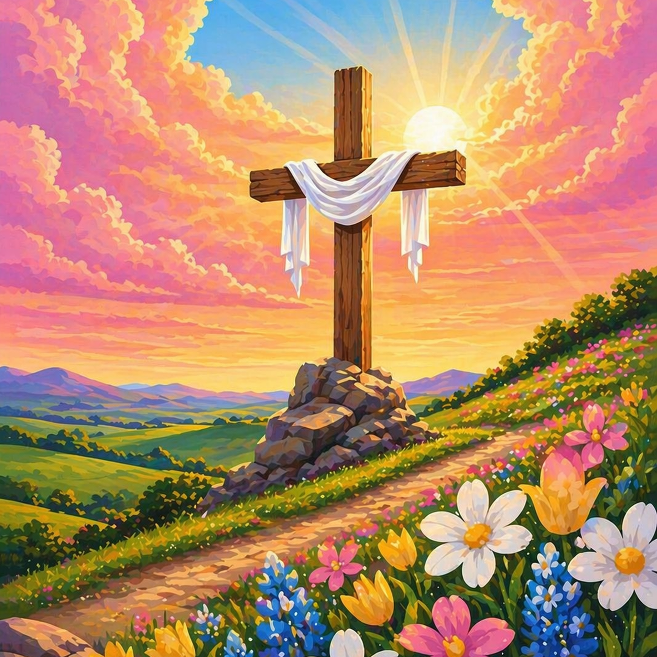 Where Heaven Meets Earth- Diamond Art Kit (40x50cm, Square Drill)
