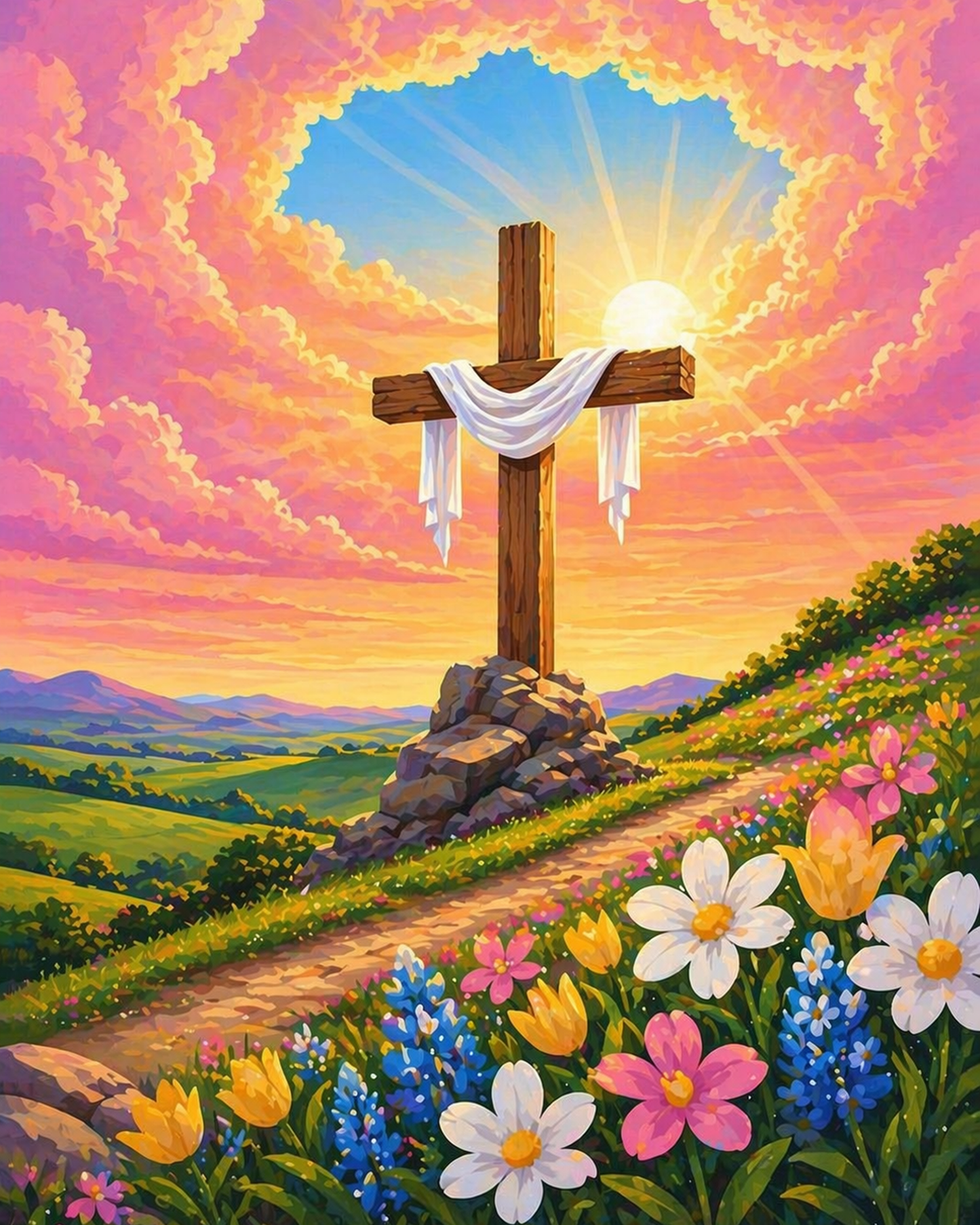 Where Heaven Meets Earth- Diamond Art Kit (40x50cm, Square Drill)