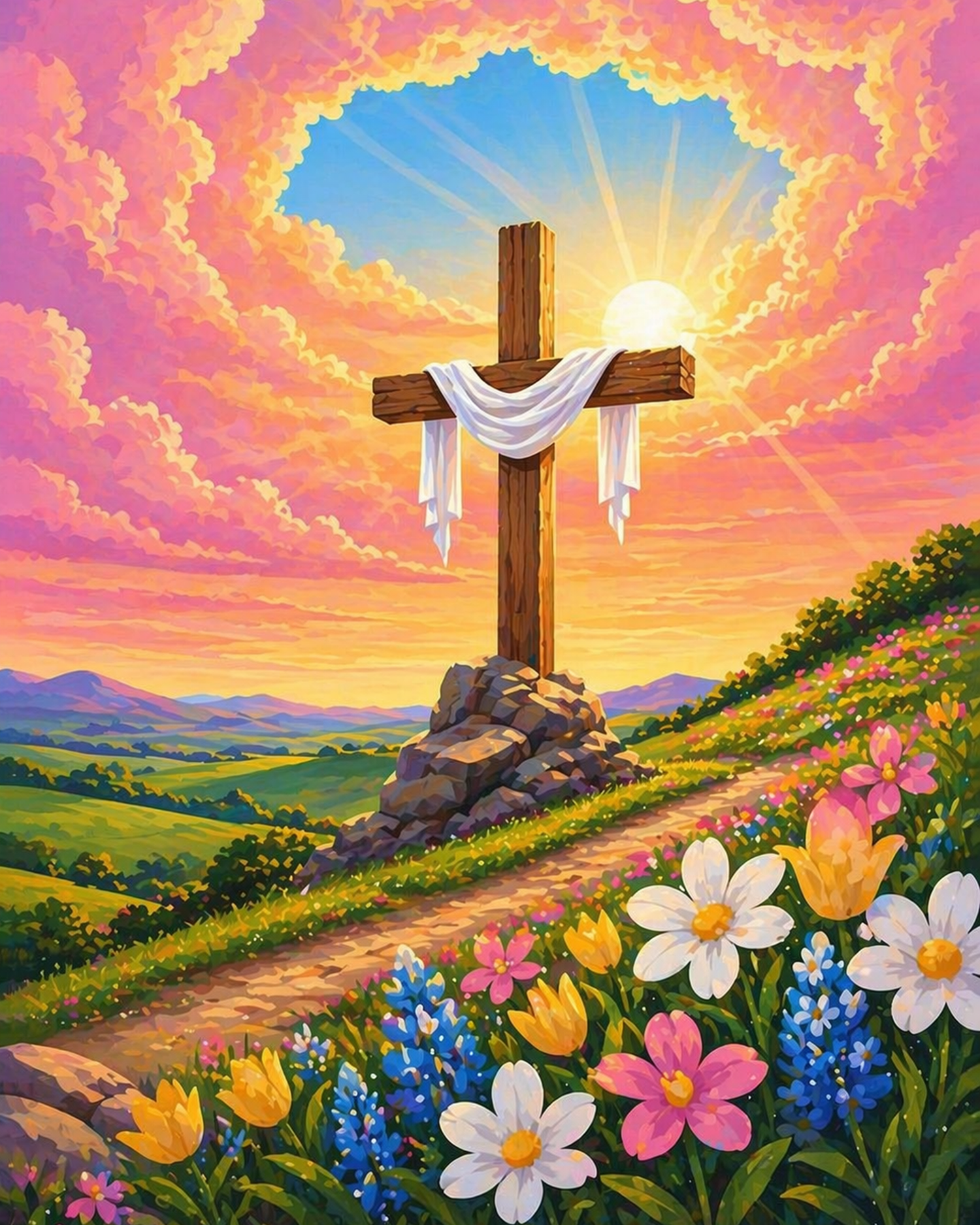 Where Heaven Meets Earth- Diamond Art Kit (40x50cm, Square Drill)