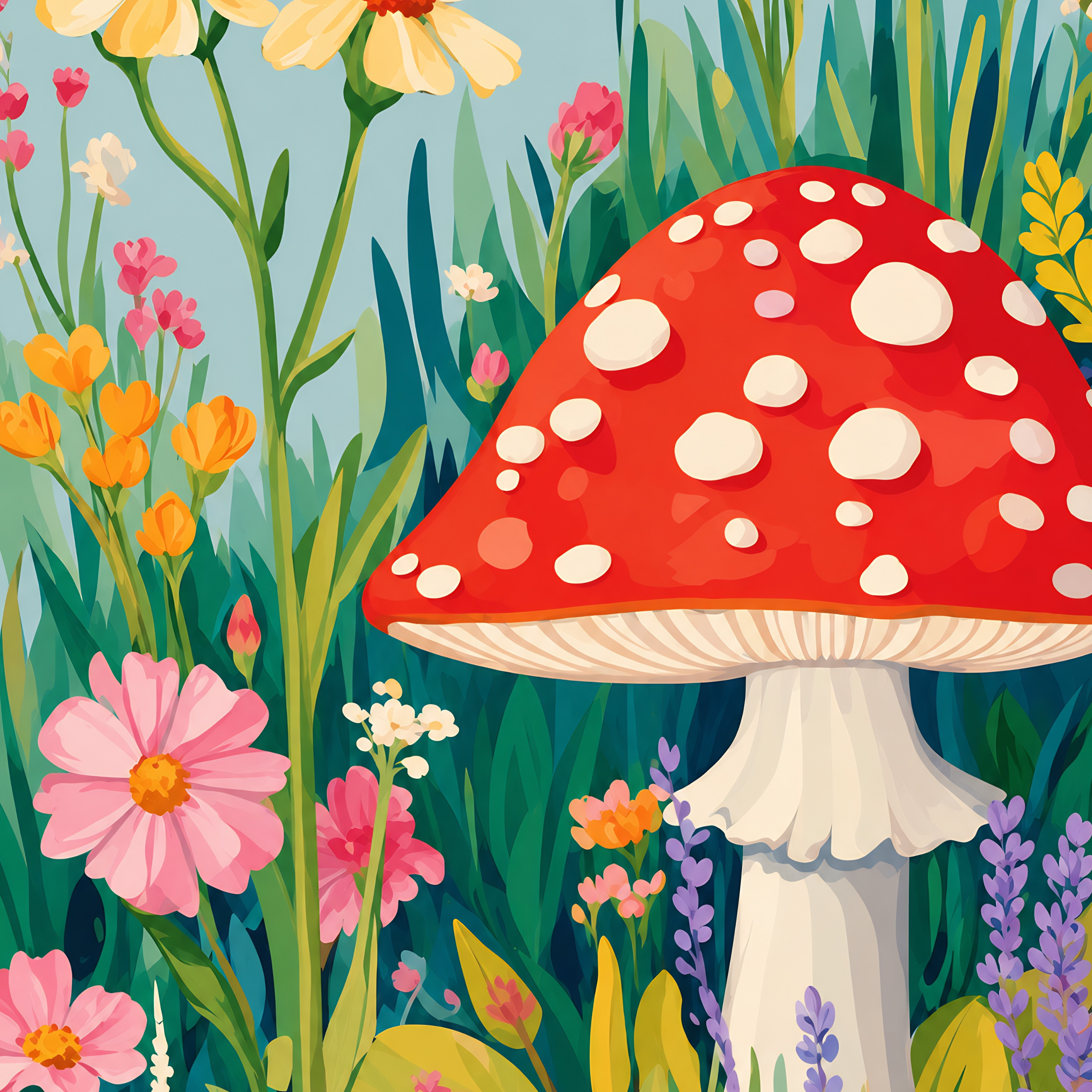 Whimsy Mushroom- Diamond Art Kit (40x50cm, Square Drill)