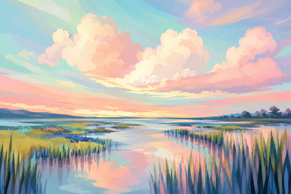 Whispers Across the Marsh- Diamond Art Kit (60x40cm, Round Drill)