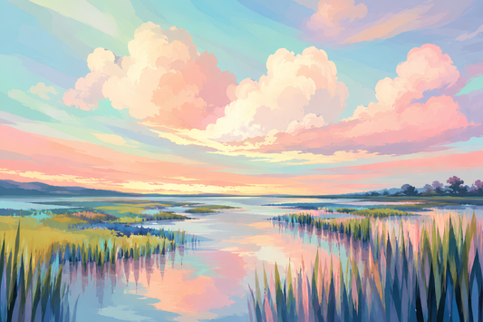 Whispers Across the Marsh- Diamond Art Kit (60x40cm, Round Drill)