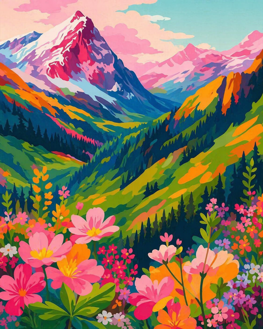 Wildflower Valley- Diamond Art Kit (40x50cm, Square Drill)