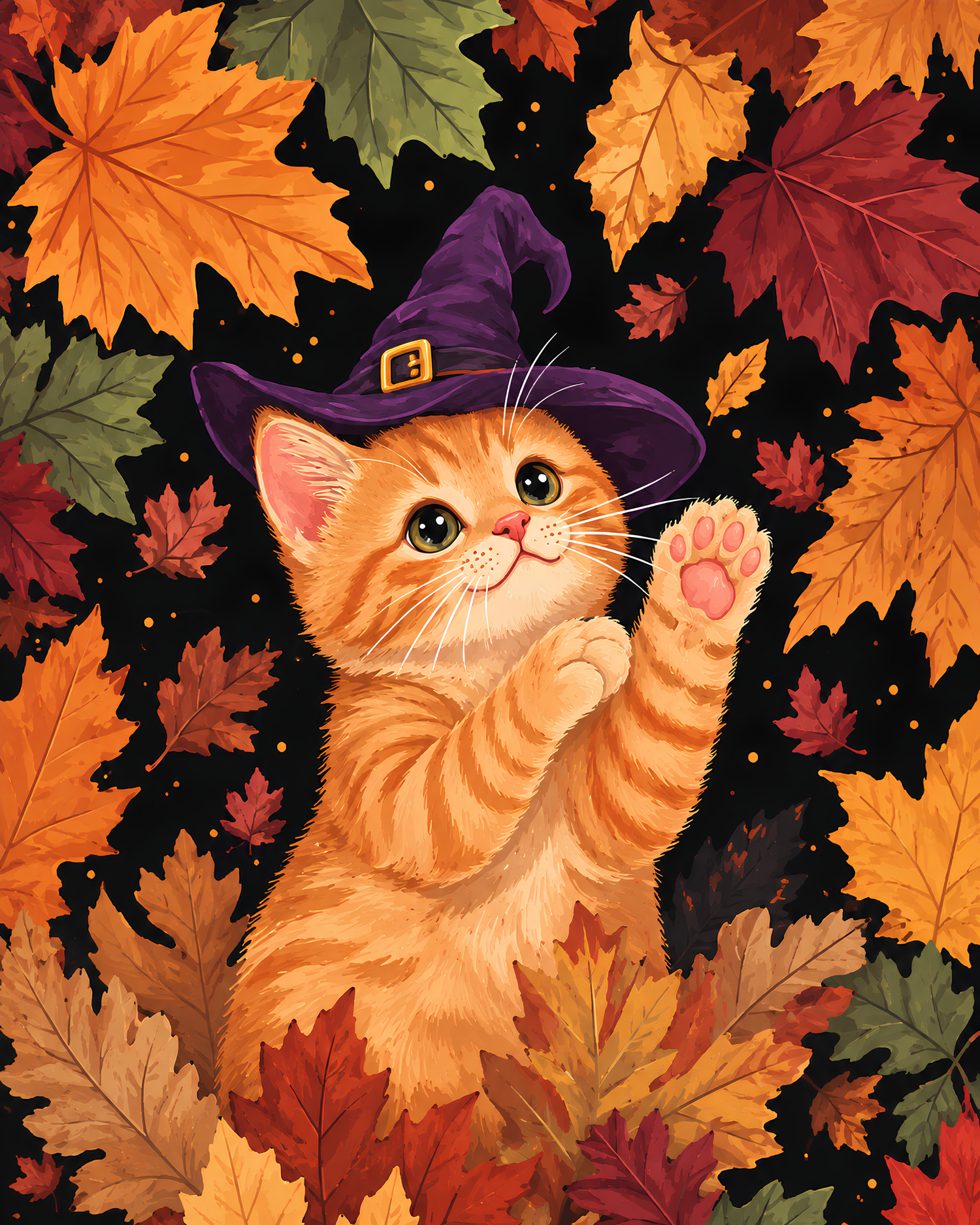 Witchy Little Kitten- Diamond Art Kit (40x50cm)