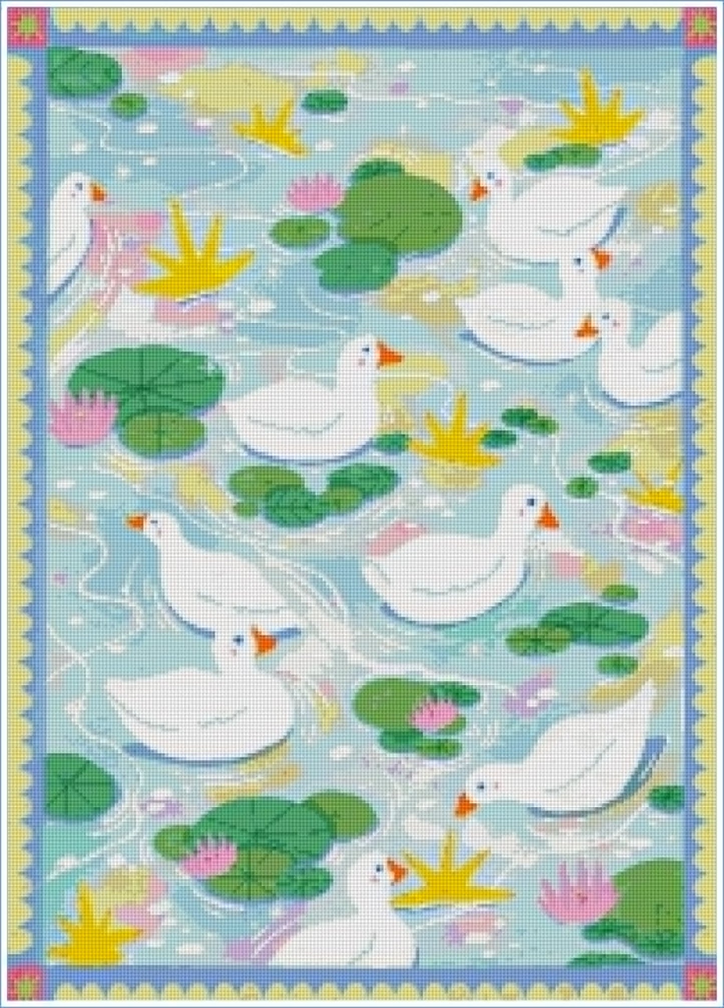 Ducks & Lily Pads by Ziyi Studio- Diamond Art Kit (50x70cm)