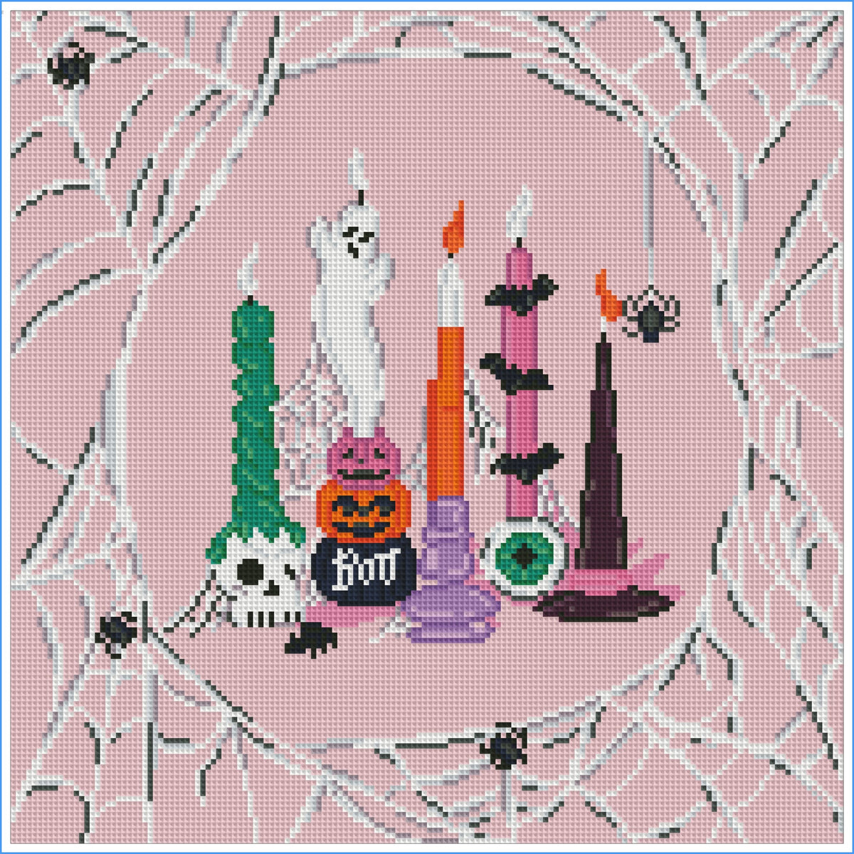 Spooky Candlelight by Kate Clay Illustration– Diamond Art Kit (40x40cm Square Drill) Hand Rendered