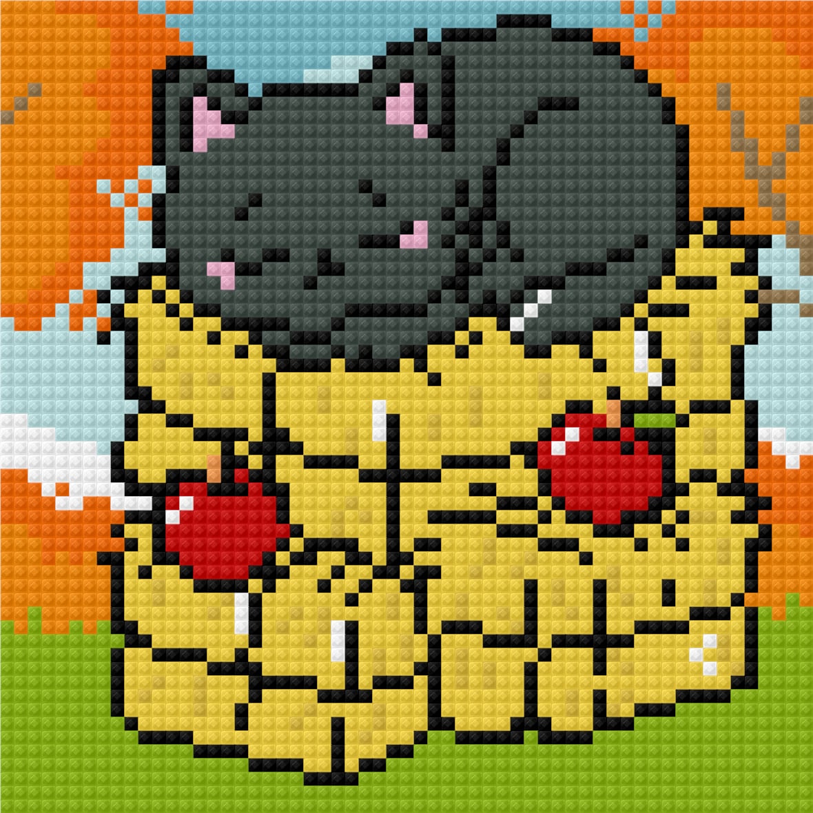 Apple Picking Kitty by Blumensdiary – little whimsies Mini Diamond Art Set