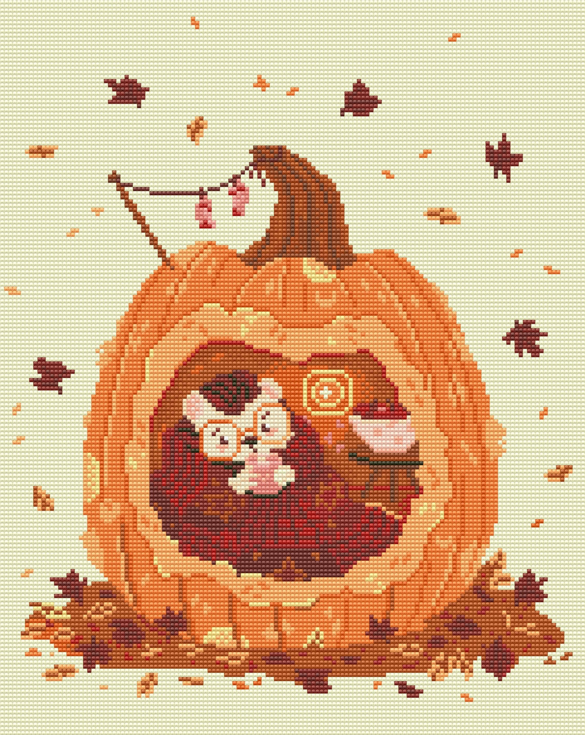 Pumpkin Hideaway by Ellie Ohnora – Diamond Art Kit (40x50cm Square Drill) Hand Rendered