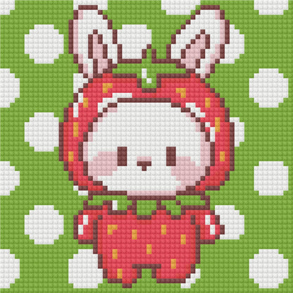 Strawberry Sugar Bunny by Blumensdiary – little whimsies Mini Diamond Art Set