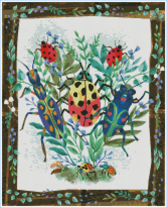 Bugs in Bloom by Lisa Powell Braun – Diamond Art Kit (40x50cm, Square Drill)