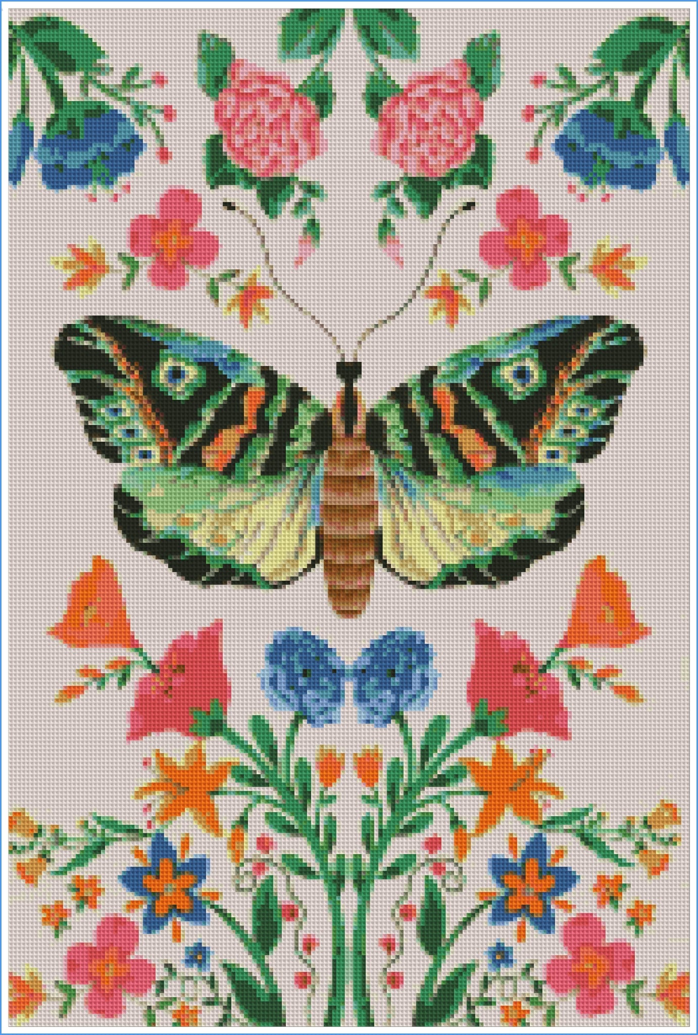 Botanical Butterfly by Lisa Powell Braun – Diamond Art Kit (40x60cm, Square Drill)