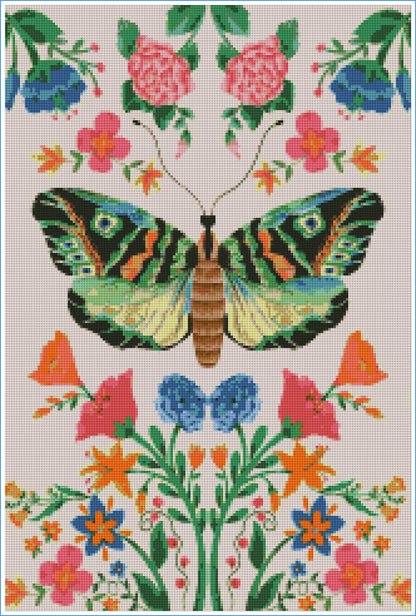 Botanical Butterfly by Lisa Powell Braun – Diamond Art Kit (40x60cm, Square Drill)