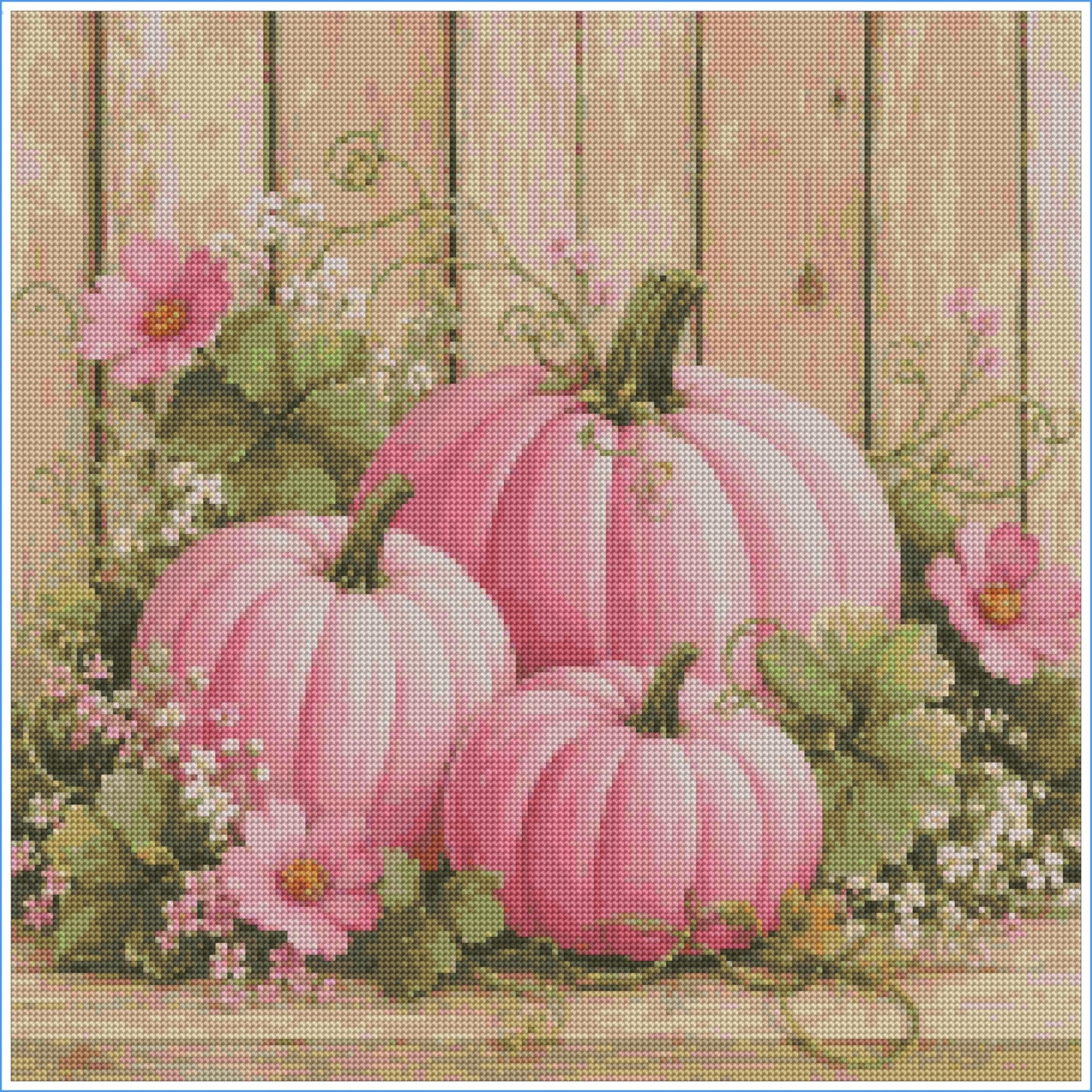 Pink Pumpkin Patch- Diamond Art Kit (50x50cm)