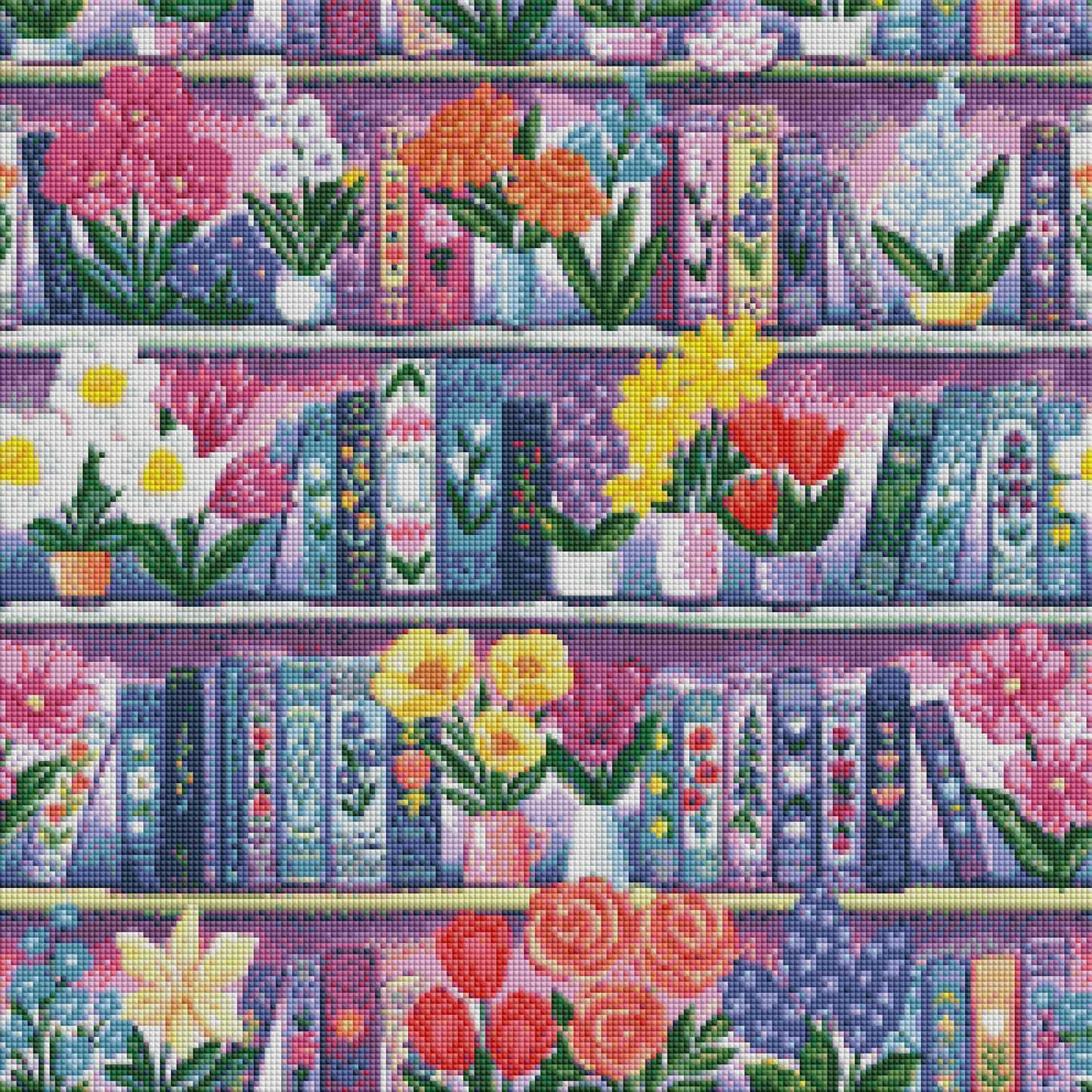 A Library of Wildflowers by Hanna Symo – Diamond Art Kit (50x50cm, Square Drill)