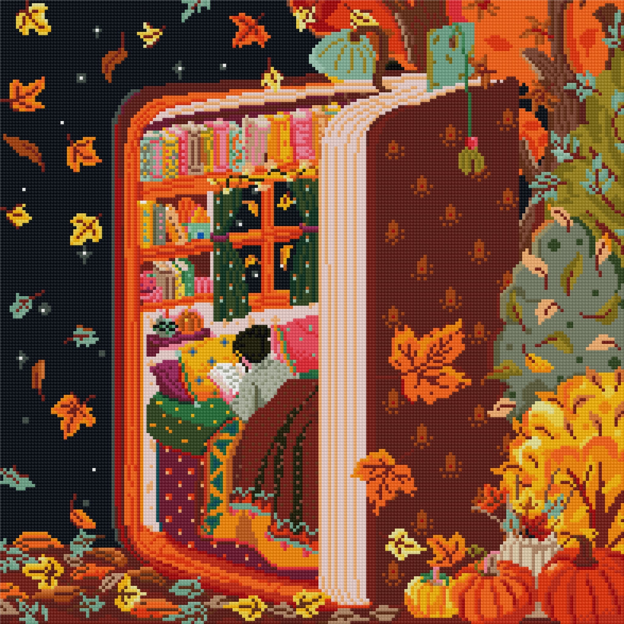 Book Nook in Autumn- Colortickle by Abhinaya - Diamond Art Kit (50x50cm) Hand Rendered