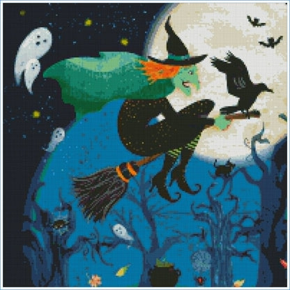 Midnight Witch by Lisa Powell Braun – Diamond Art Kit (50x50cm, Square Drill)