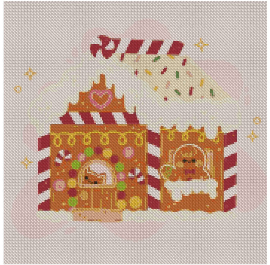 Gingerbread Cabin by Siselie Studio- Diamond Art Kit (50x50cm)