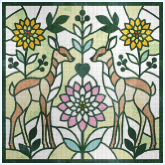 Deer & Dahlia by Textile Bakery – Diamond Art Kit (40x40cm)