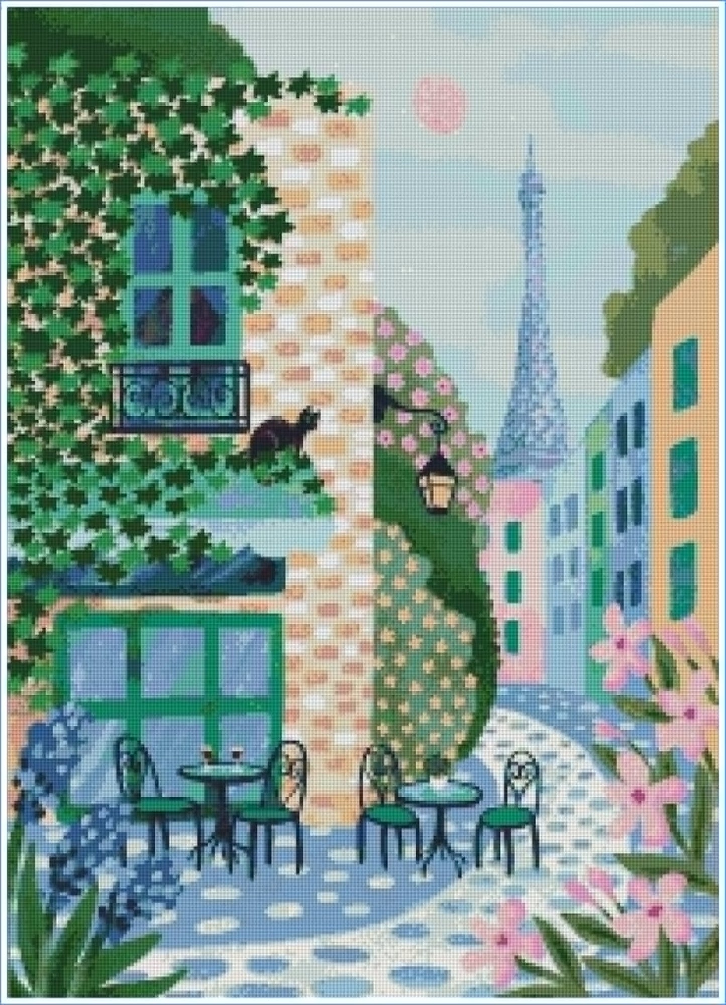 Parisian Café by Olenka Studio- Diamond Art Kit (50x70cm, Square Drill)