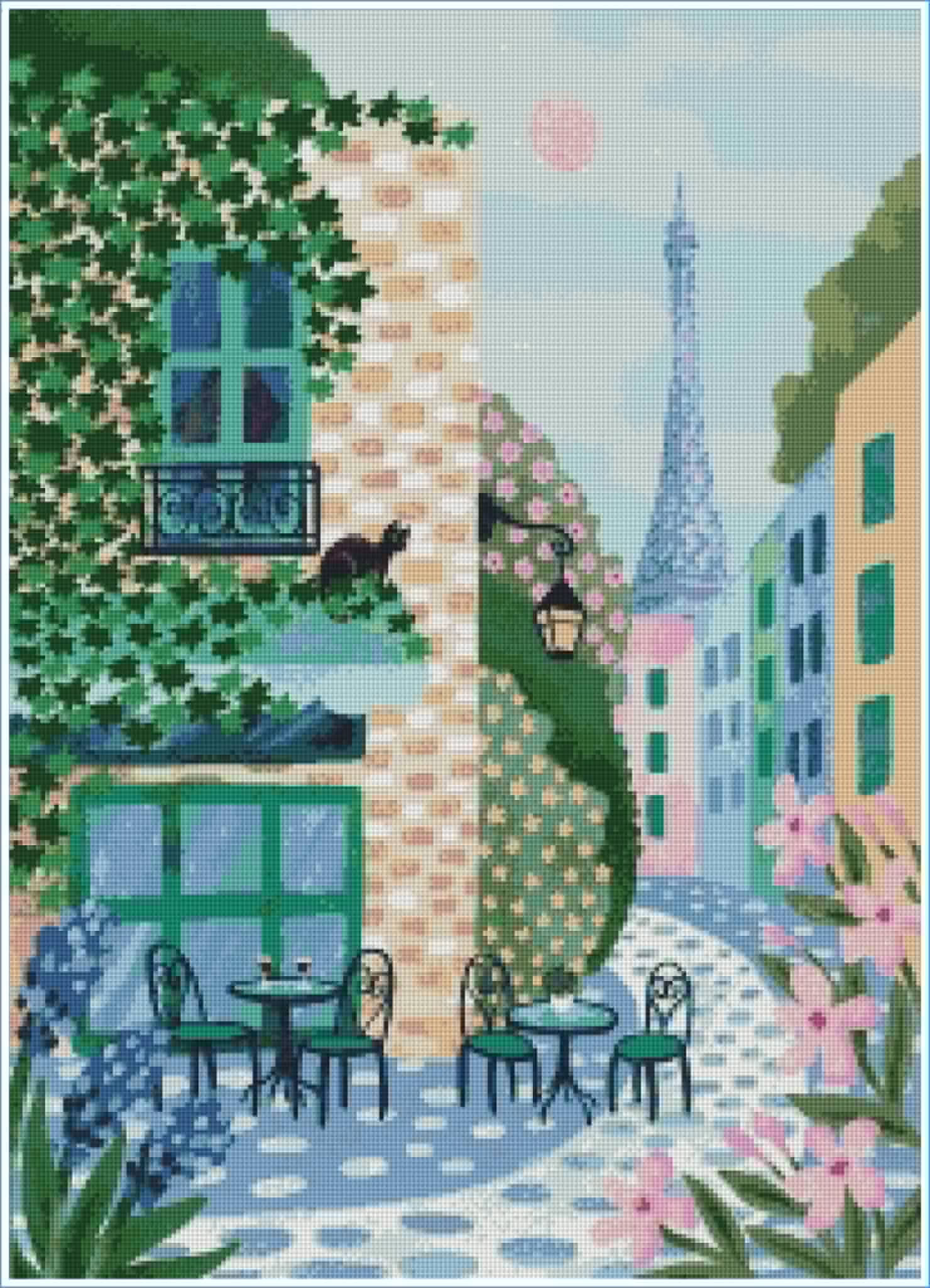 Parisian Café by Olenka Studio- Diamond Art Kit (50x70cm, Square Drill)