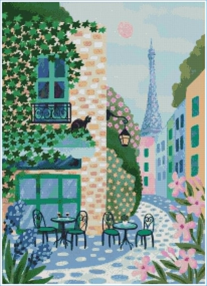 Parisian Café by Olenka Studio- Diamond Art Kit (50x70cm, Square Drill)