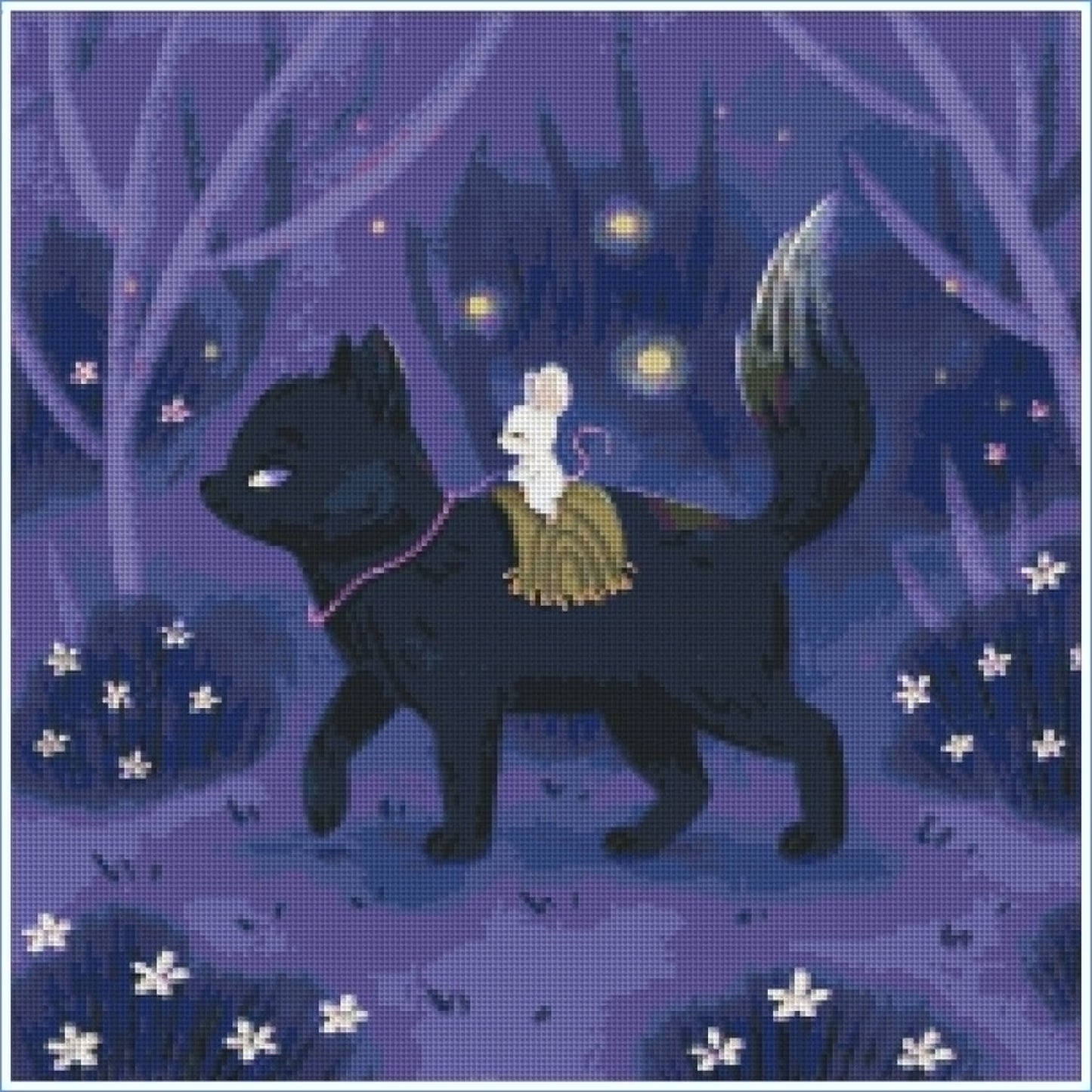 Moonlit Forest Friends by Ellie Ohnora – Diamond Art Kit (50x50cm Square Drill)