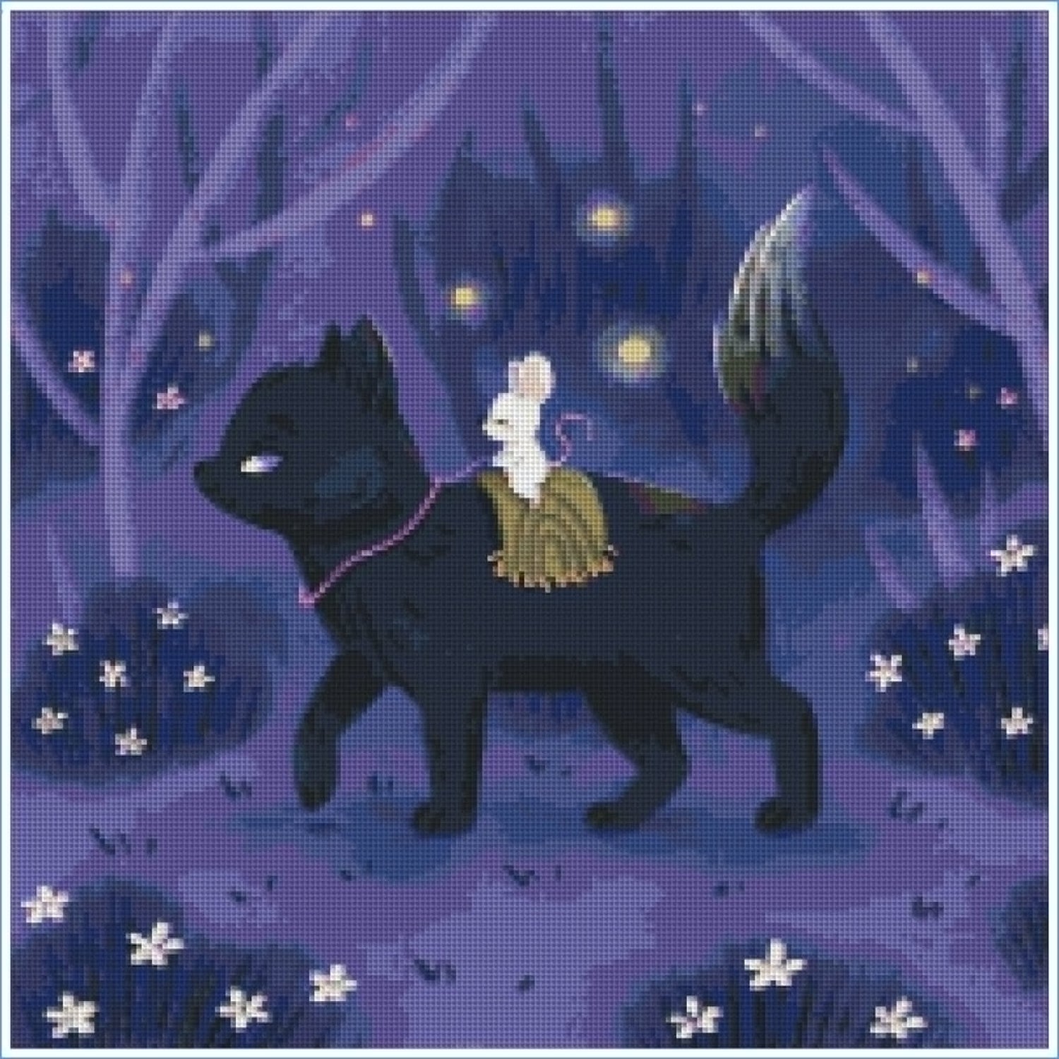 Moonlit Forest Friends by Ellie Ohnora – Diamond Art Kit (50x50cm Square Drill)