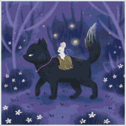 Moonlit Forest Friends by Ellie Ohnora – Diamond Art Kit (50x50cm Square Drill)