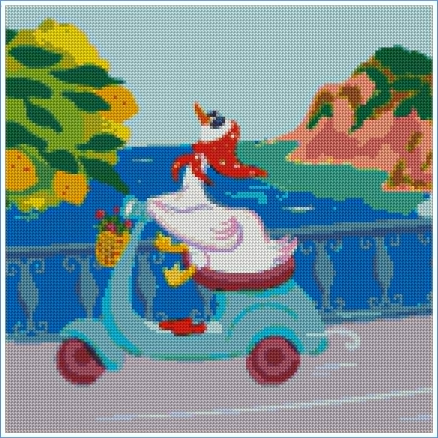 Cruising the Amalfi Coast- Colortickle by Abhinaya- Diamond Art Kit (40x40cm)