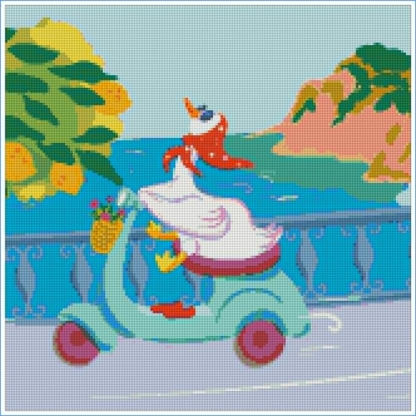 Cruising the Amalfi Coast- Colortickle by Abhinaya- Diamond Art Kit (40x40cm)