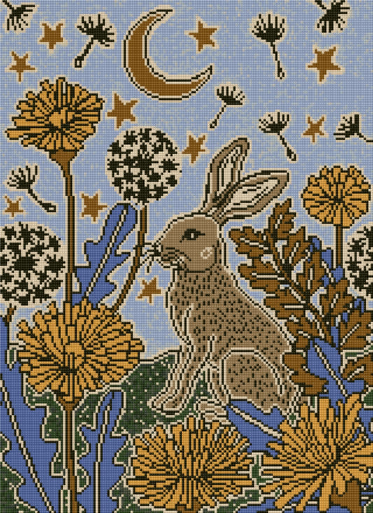 Moonlit Hare by Andrea Lobell- Diamond Art Kit (40x55cm Square Drill) Hand Rendered