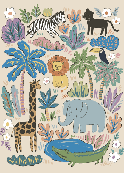 Savannah Strolls by Hanna Symo- Diamond Art Kit (50x70cm, Square Drill)