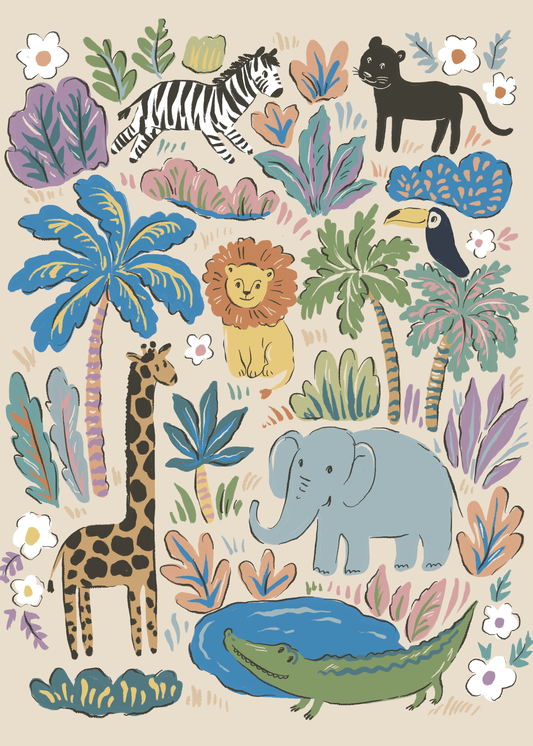 Savannah Strolls by Hanna Symo- Diamond Art Kit (50x70cm, Square Drill)