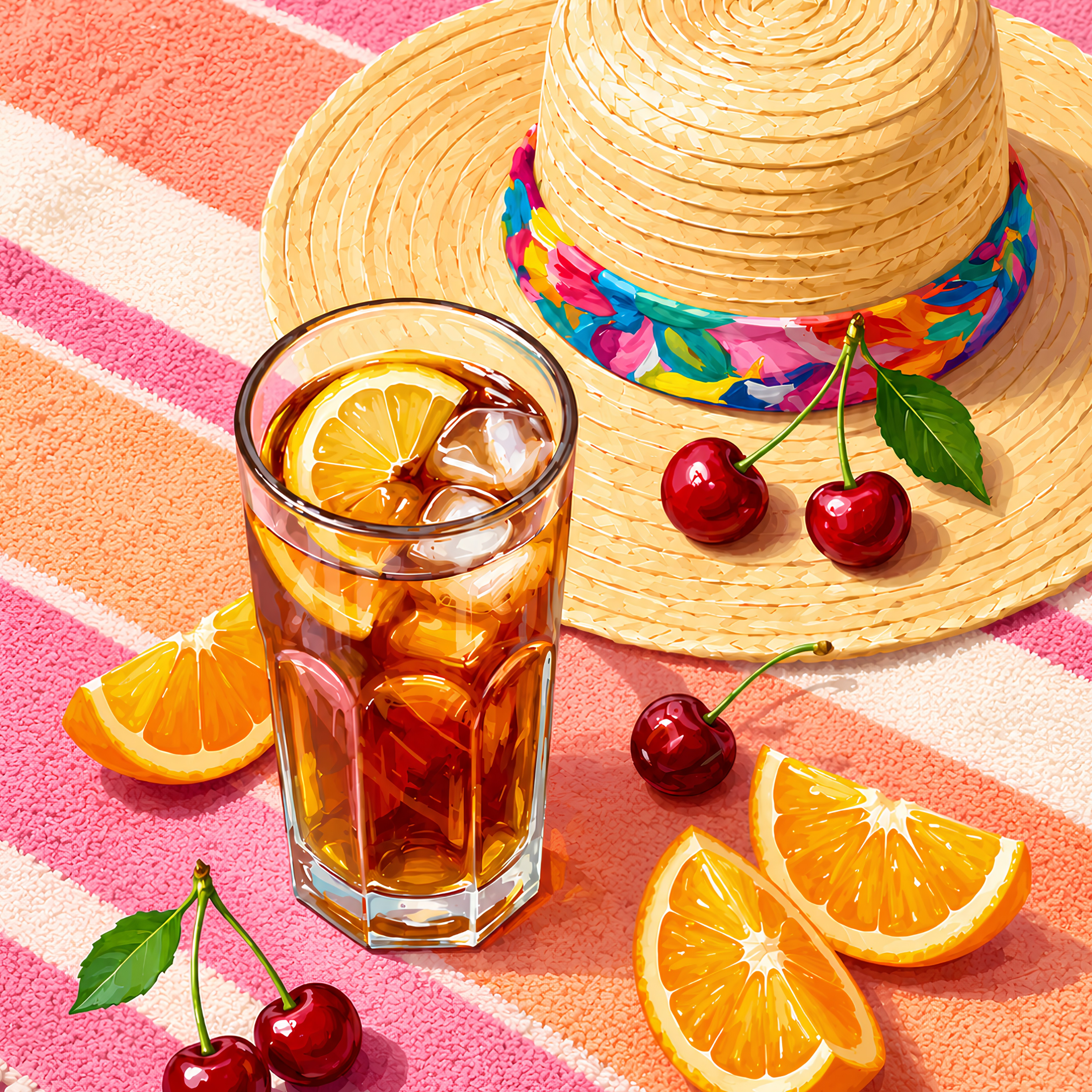 Sip of Summer- Diamond Art Kit (40x50cm, Round Drill)