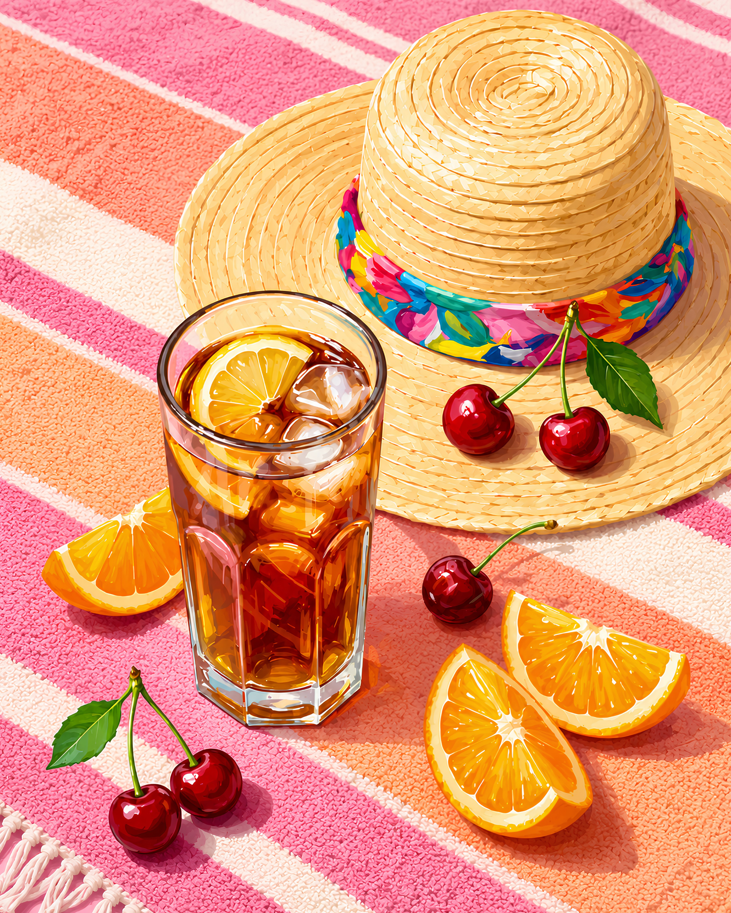 Sip of Summer- Diamond Art Kit (40x50cm, Round Drill)