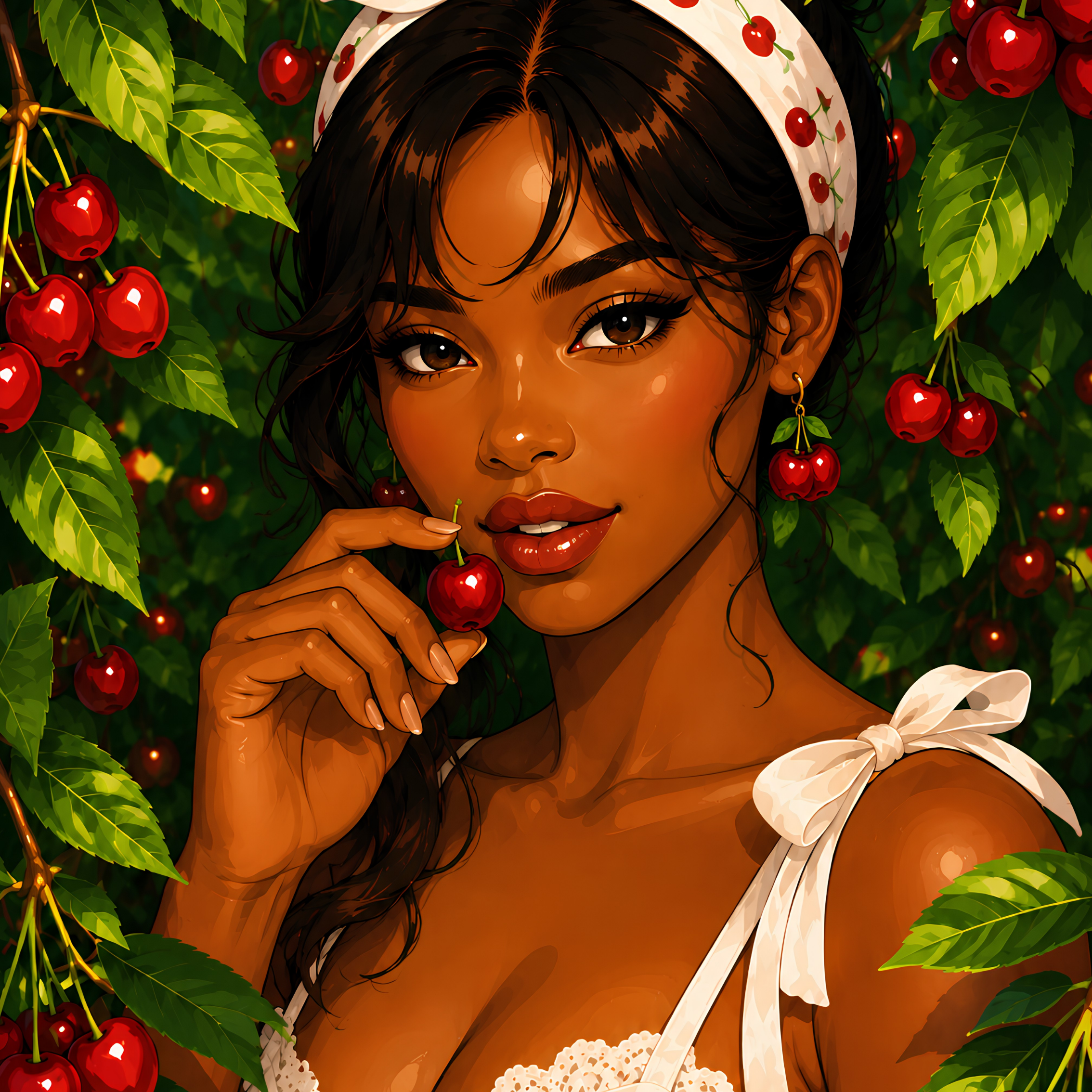 Cherry Kissed- Diamond Art Kit (40x60cm, Square Drill)