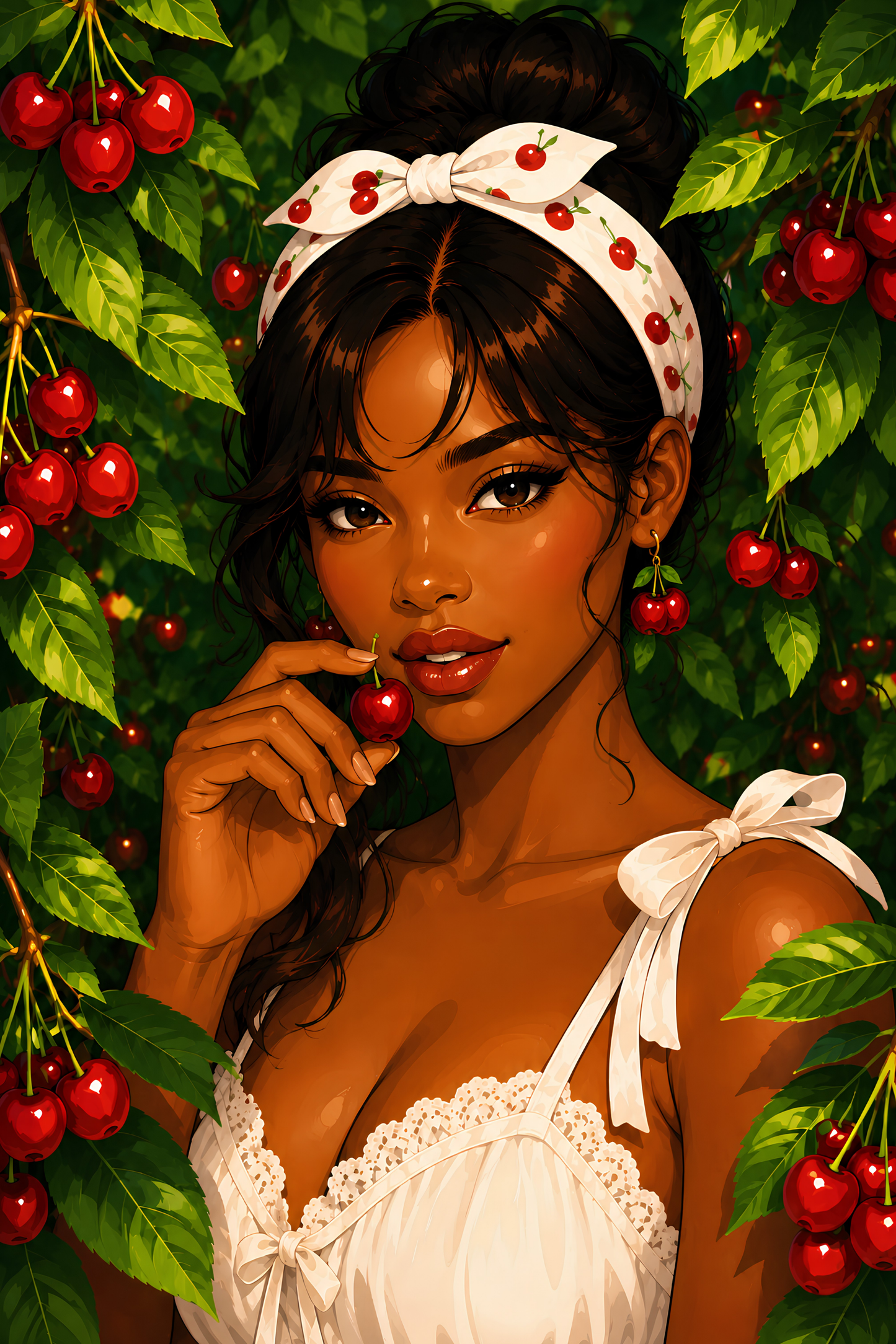 Cherry Kissed- Diamond Art Kit (40x60cm, Square Drill)