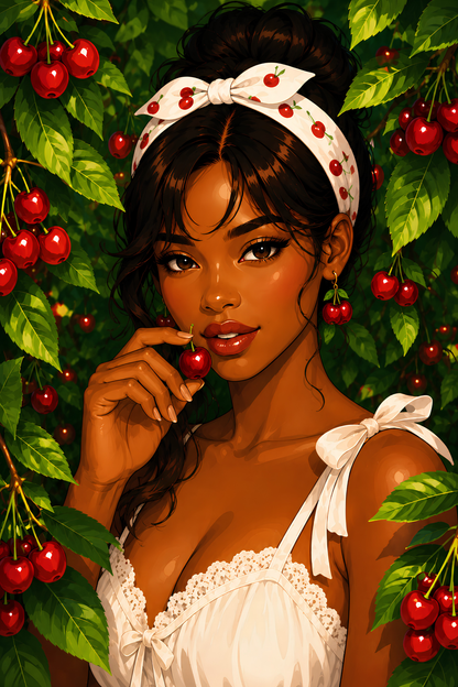 Cherry Kissed- Diamond Art Kit (40x60cm, Square Drill)