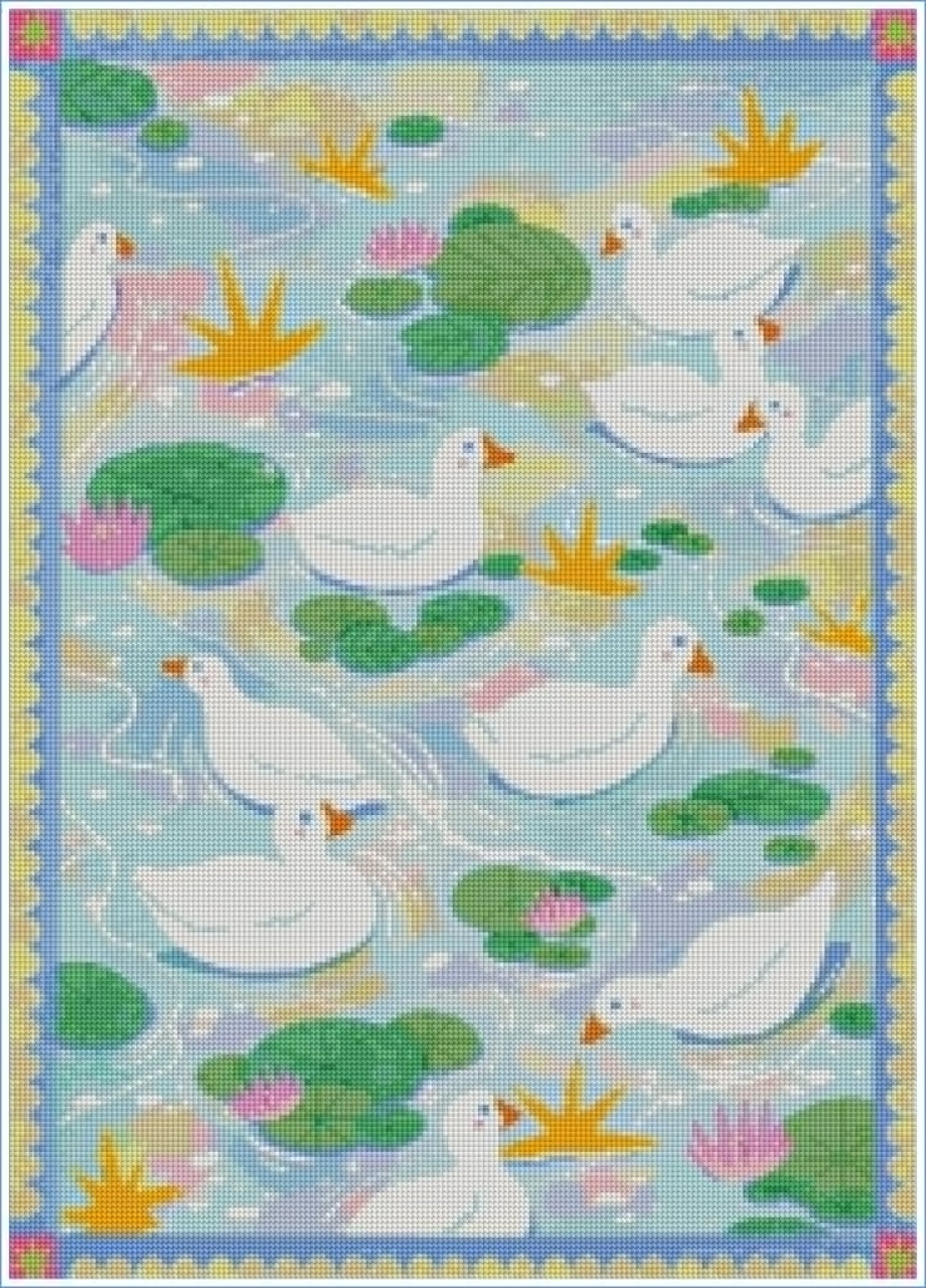 Ducks & Lily Pads by Ziyi Studio- Diamond Art Kit (50x70cm)