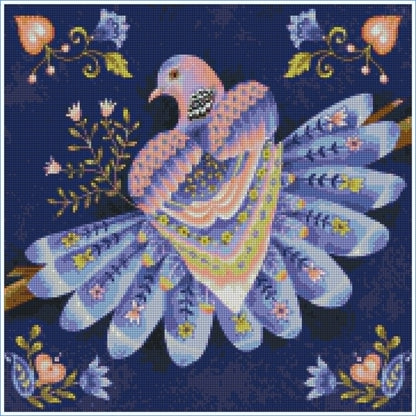 Floral Peace Dove by Lisa Powell Braun – Diamond Art Kit (50x50cm)